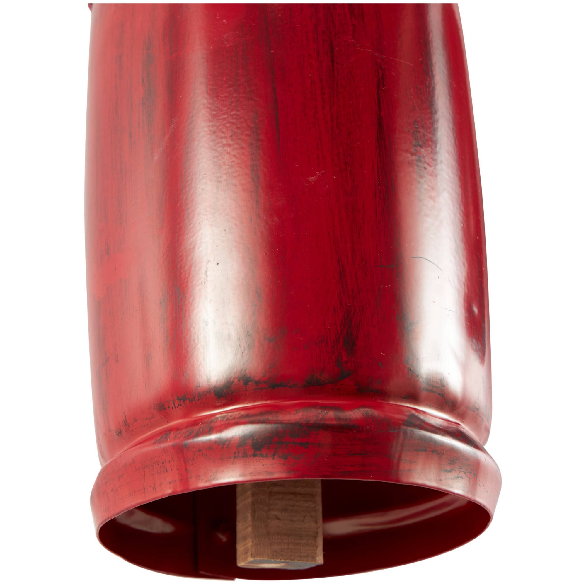 Red Metal Cow Bells Tibetan Inspired Decorative with Jute Hanging Rope Set